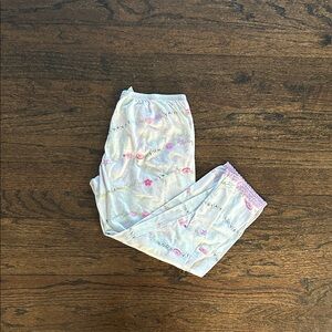 Esme Girls Adorable Kids Pajama Bottoms - White and Pink Size 14